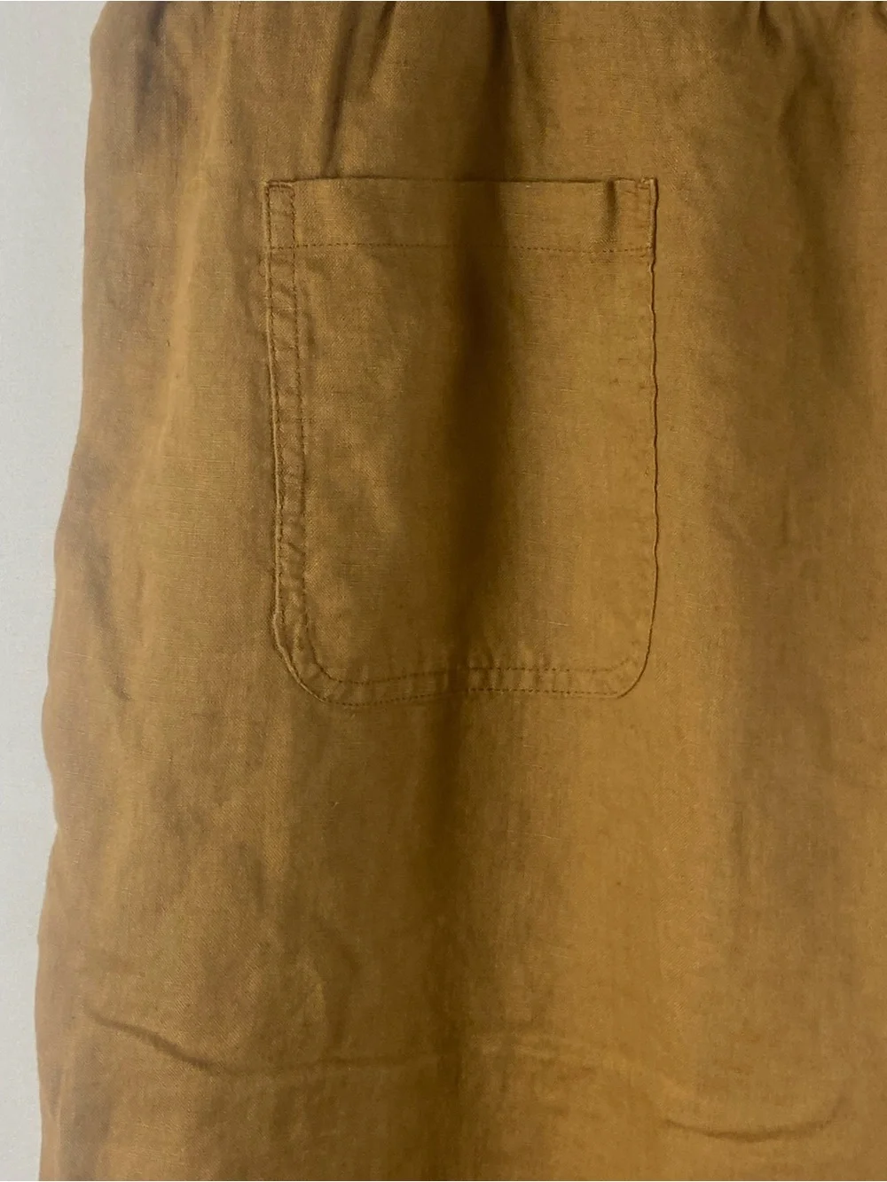 Quince 100% European Linen Mustard Pull On Elastic Waist Pants Size XL